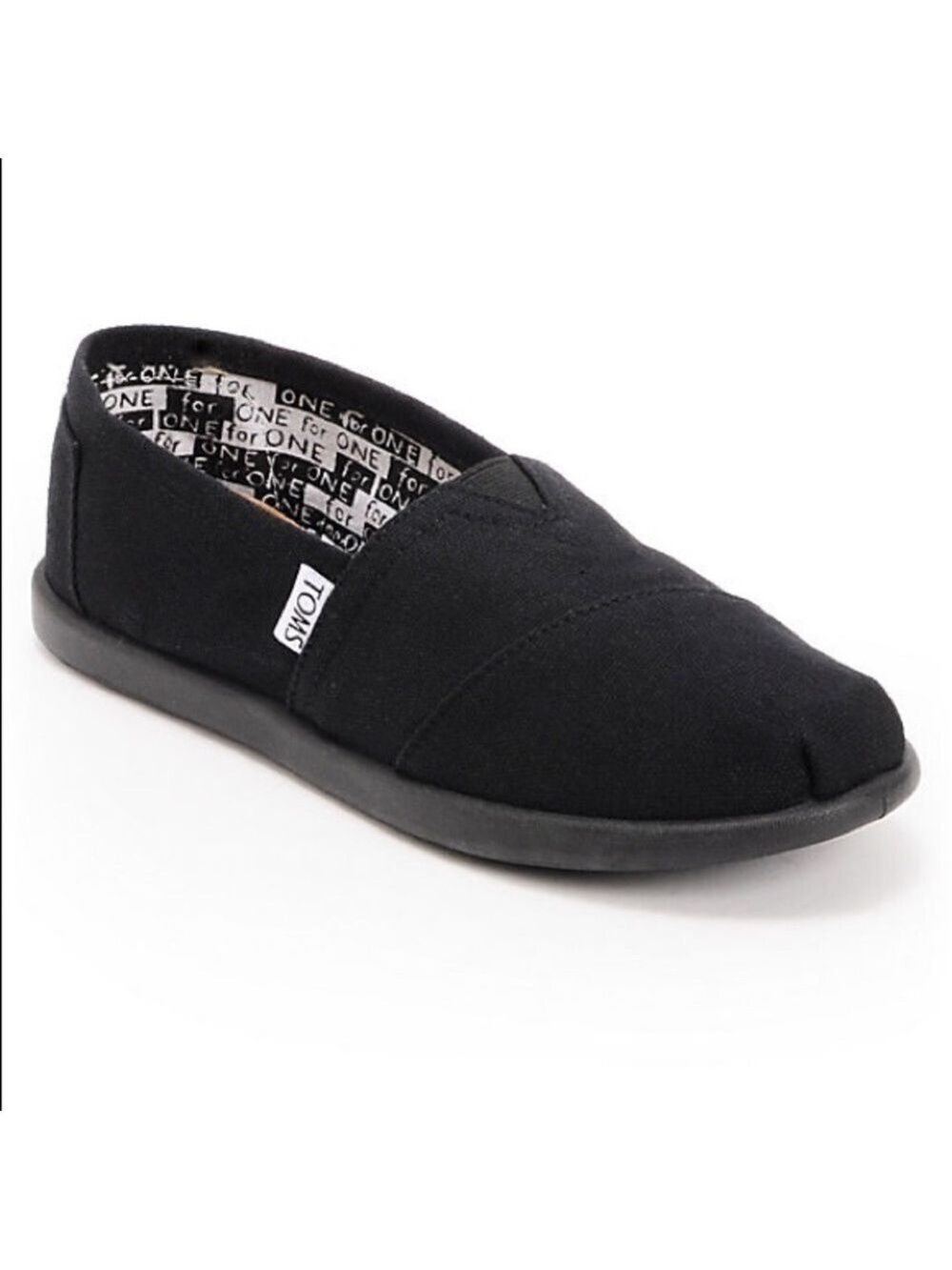 Kids Toms Unisex Black Slip On Classic Canvas 3.5 Y - Picture 2 of 8
